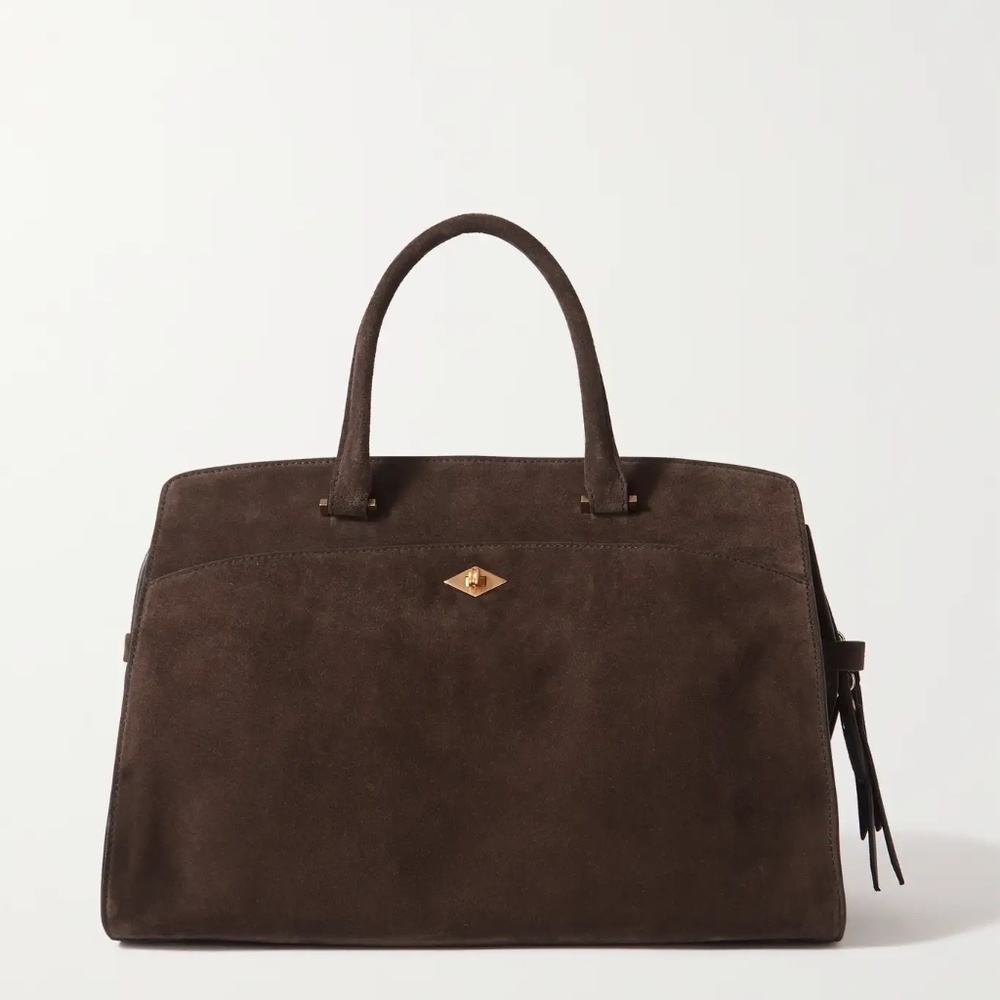 METIER of London 'Private Eye' Chocolate Italian Suede - MSRP $3650 - BNIB - Picture 2 of 9